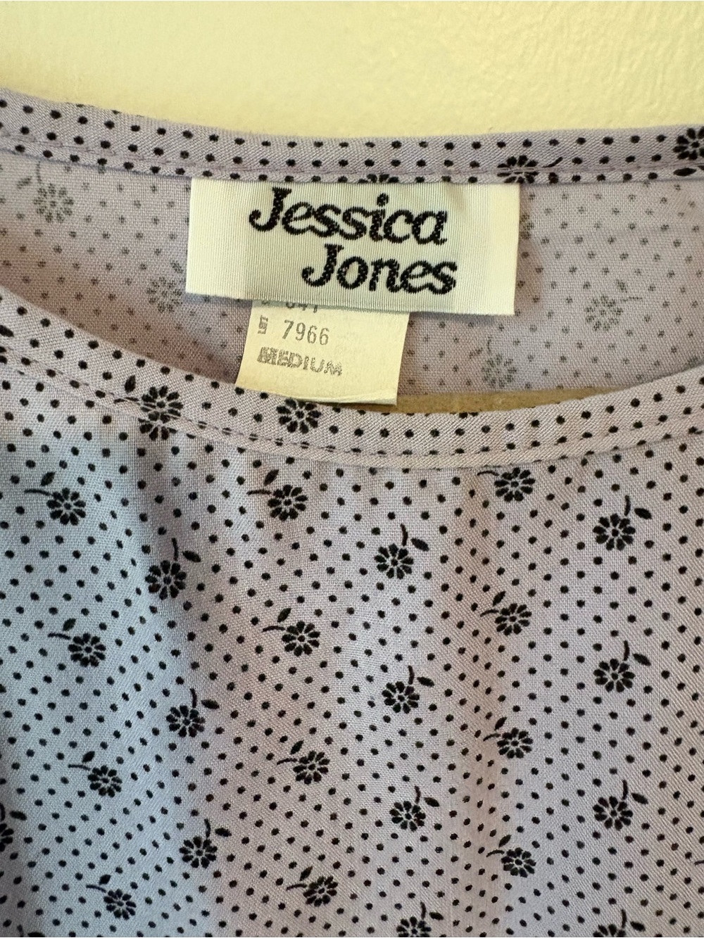 Vintage Jessica Jones Lavender Polka Dot Top & Skirt Set - Medium
